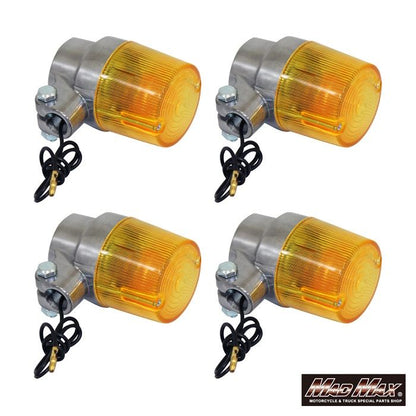 Round European Turn Signals, Yellow, Set of 4, Universal