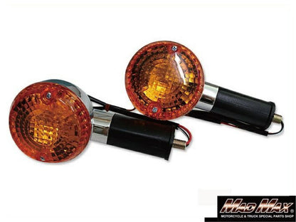 Genuine Type Bullet-shaped Turn Signals, Rear, Single Bulb, Orange, Set of 2, for Zephyr 400/750/1100
