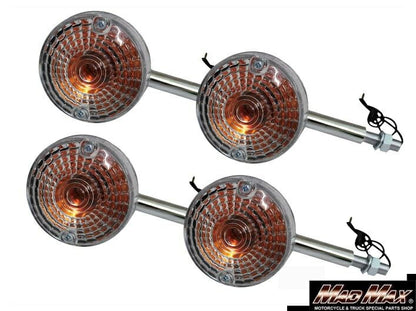 Short-stem clear turn signals, 4-piece set, for GS400/GS750