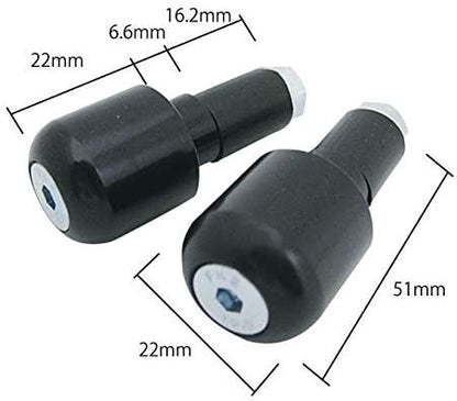 Handlebar Ends Aluminum Standard Black Universal