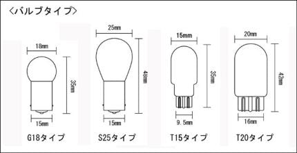 S25(BAY15d) バルブ ダブル球 21/5W レッド 2個セット 汎用(12V用)
