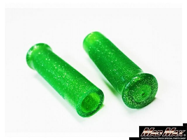 ジャックハマーグリップ グリーン/ラメ入りスケルトン 135mm 汎用 7/8インチ(22.2mm)ハンドル用