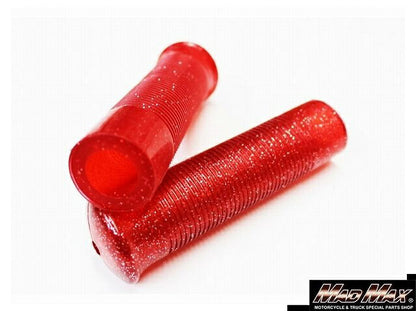 Jackhammer Grips Red / Glitter Skeleton 135mm Universal for 7/8 inch (22.2mm) Handlebars