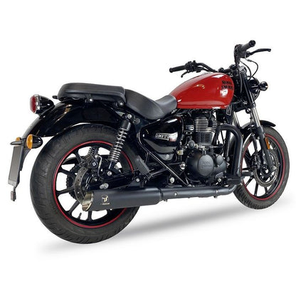 IXRACE スリップオン マフラー MXC ブラックHTペイント ROYAL ENFIELD METEOR350/CLASSIC350