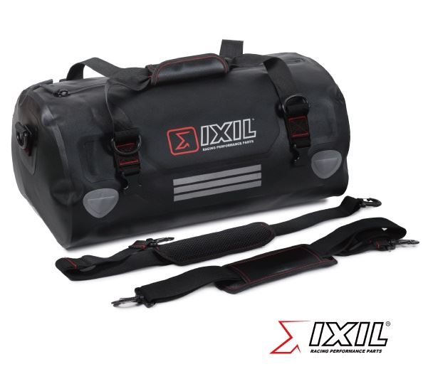 IXIL製 バイク用 防水 ツーリングバック シートバック 肩掛けバッグ バッグ ドラムバッグ ブラック 30L 汎用