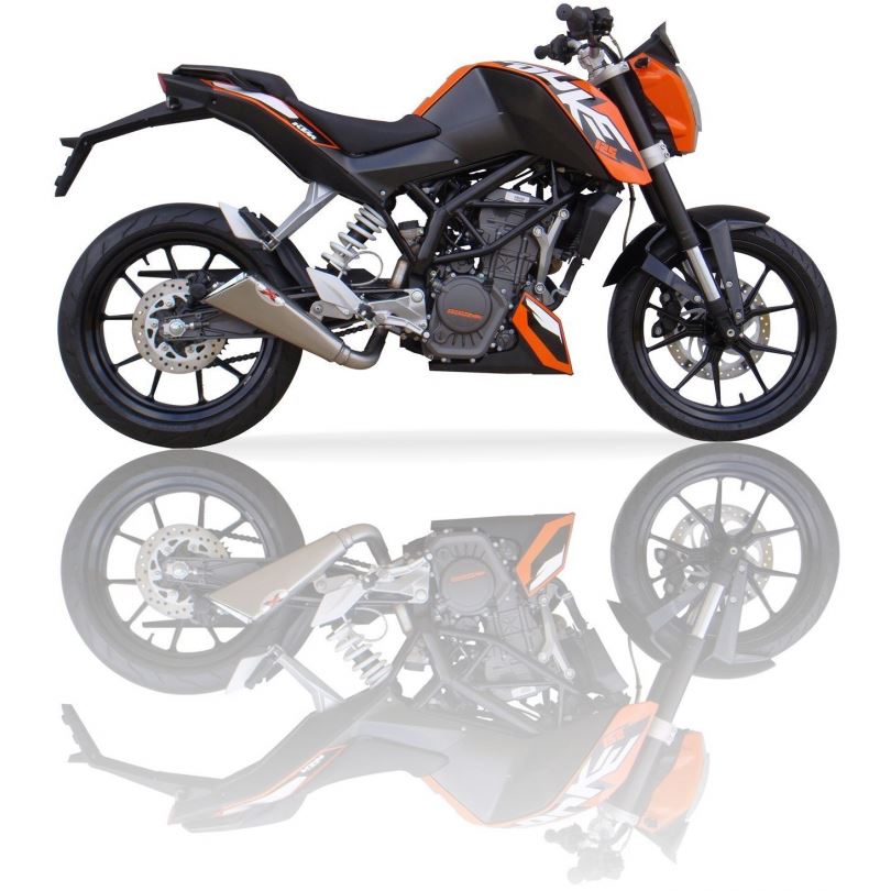 IXIL Ixil Slip-On Muffler X55SS Matt Polished 370 mm KTM DUKE 125 11-16 KTM DUKE 200 11-16