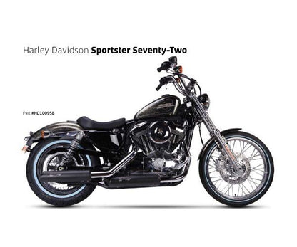 IRONHEAD アイアンヘッド 2本出し スリップオン マフラー HC1-3B マットブラック 400 mm HARLEY DAVIDSON SPORTSTER XL 1200 XL883 UPPER+LOWER MUFFLER 2014-2016