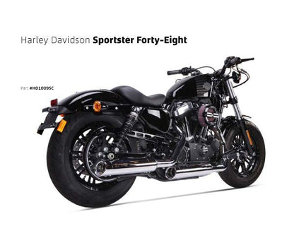 IRONHEAD アイアンヘッド 2本出し スリップオン マフラー HC1-3C クロームメッキ 400 mm HARLEY DAVIDSON SPORTSTER XL 1200 XL883 UPPER+LOWER MUFFLER 2014-2016