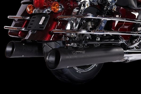 IRONHEAD アイアンヘッド スリップオン マフラー HC2-1B マットブラック 670 mm HARLEY DAVIDSON TOURING ROAD KING RIGHT+LEFT MUFFLER)2006-2016