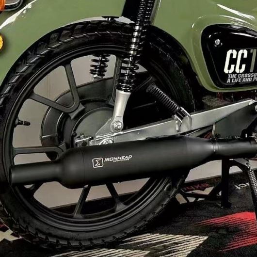 IRONHEAD アイアンヘッド フルエキ マフラー ラウンド マット イノックス HC1-1B マットブラック 650 mm HONDA　クロスカブ110 2023年式