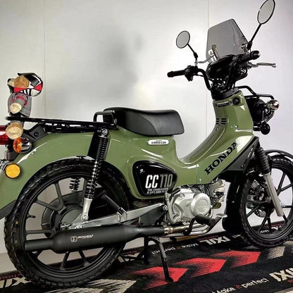 IRONHEAD アイアンヘッド フルエキ マフラー ラウンド マット イノックス HC1-1B マットブラック 650 mm HONDA　クロスカブ110 2023年式