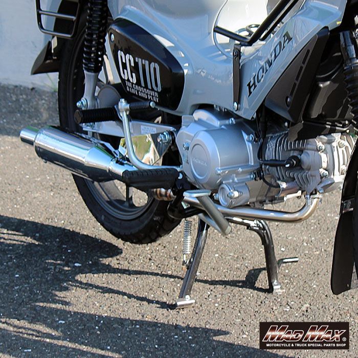 IRONHEAD アイアンヘッド フルエキ マフラー ラウンド マット イノックス HC1C クロームメッキ 650 mm HONDA クロスカブ 110