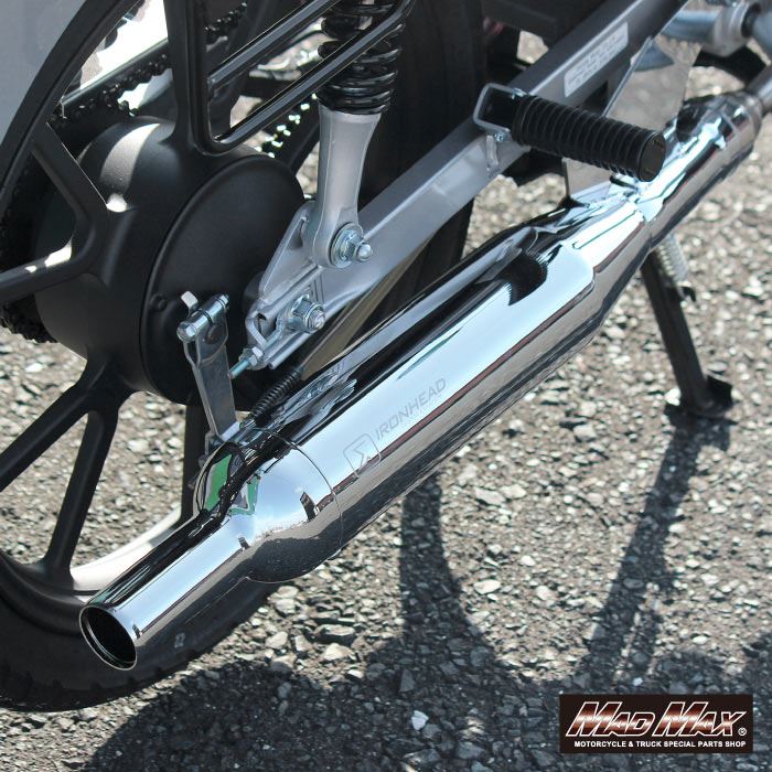 IRONHEAD アイアンヘッド フルエキ マフラー ラウンド マット イノックス HC1C クロームメッキ 650 mm HONDA クロスカブ 110