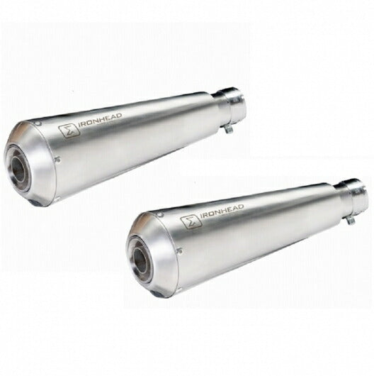 IRONHEAD アイアンヘッド スリップオン 左右2本出し マフラー OVC11SS マットポリッシュ 220 mm 1.2 kg 2本 V7