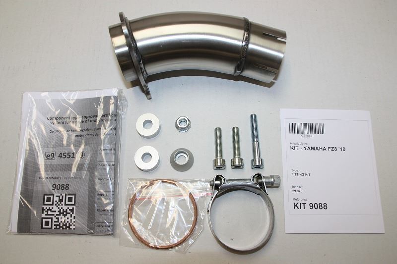 IXIL Full Exhaust Muffler 493mm Matte Polished SOVE Oval 125x100mm FZ-8 '10-12