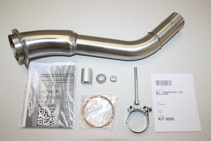 IXIL Slip-on Muffler, Dual Exhaust, 493mm, Matte Polish, SOVE Oval 125x100mm, BT1100 Bulldog