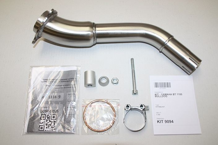 IXIL Slip-On Exhaust System, Dual, 393mm, Black HT Paint, XOVC Oval 130x100mm, for BT1100 Bulldog