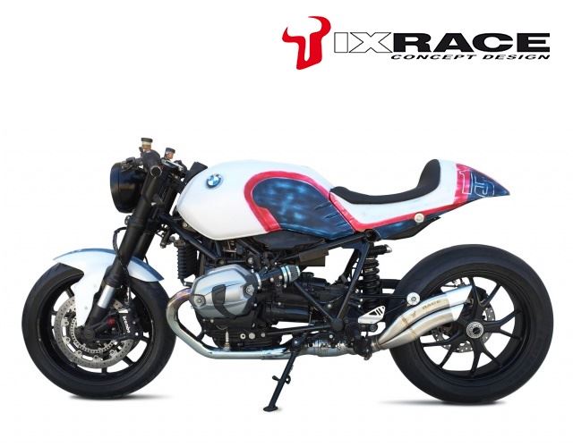 IXRACE ツインアップ スリップオンマフラー ステンレス 375mm マットポリッシュ Z7 デュアル ラウンド 50mm ナインティ NINE T