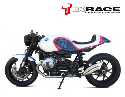 IXRACE ツインアップ スリップオンマフラー ステンレス 375mm マットポリッシュ Z7 デュアル ラウンド 50mm ナインティ NINE T