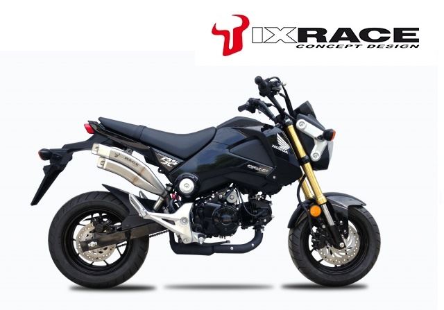 IXRACE Twin-Up Slip-On Exhaust 375mm Matte Polished Z7 Dual Round 50mm MSX125 Grom