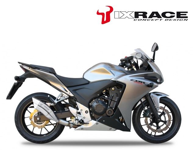 IXRACEツインアップ スリップマフラー 375mm マットポリッシュ Z7 デュアル ラウンド 50mm CBR500R CB500X CB500F