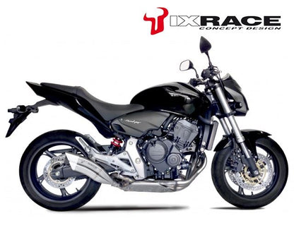 IXRACEツインアップ スリップマフラー 375mm マットポリッシュ Z7 デュアル ラウンド 50mm CB600F ホーネット 07-13