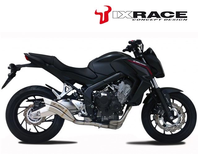 IXRACE Twin-Up Slip-On Muffler 375mm Matte Polish Z7 Dual Round 50mm CBR650F'15 CB650F '14-15