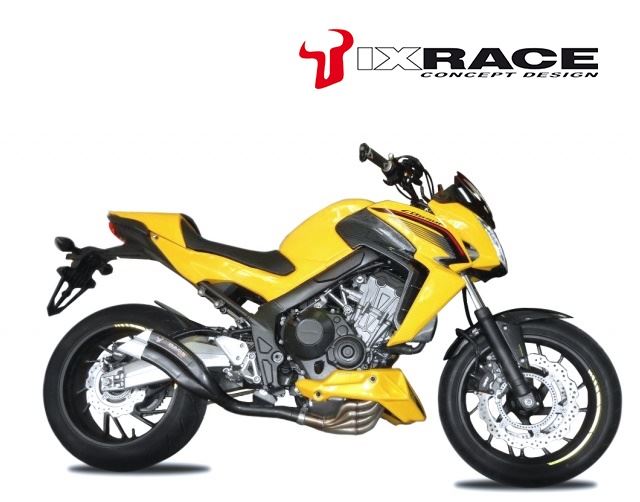 IXRACEツインアップ スリップマフラー 375mm マットポリッシュ Z7B デュアル ラウンド 50mm CBR650F'15 CB650F '14-15