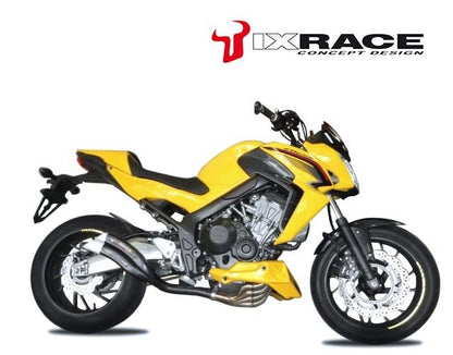 IXRACEツインアップ スリップマフラー 375mm マットポリッシュ Z7B デュアル ラウンド 50mm CBR650F'15 CB650F '14-15