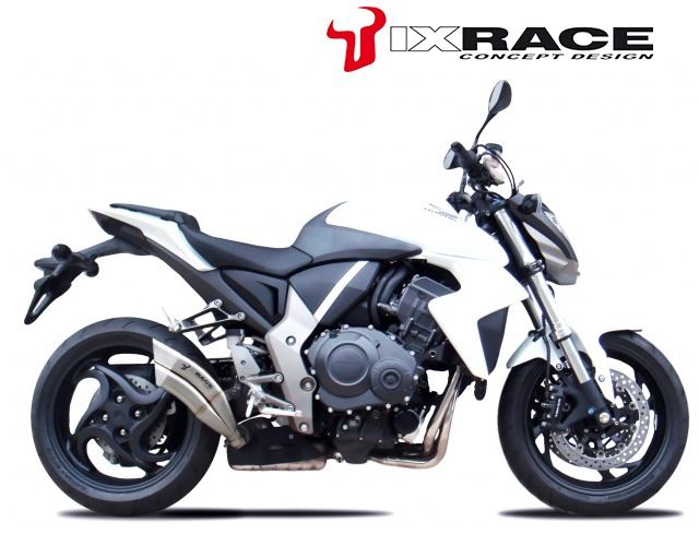 IXRACEツインアップ スリップマフラー 375mm マットポリッシュ Z7 デュアル ラウンド 50mm CB1000R '08-15