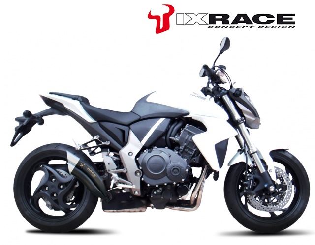 IXRACEツインアップ スリップマフラー 375mm マットポリッシュ Z7B デュアル ラウンド 50mm CB1000R '08-15