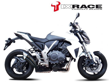 IXRACEツインアップ スリップマフラー 375mm マットポリッシュ Z7B デュアル ラウンド 50mm CB1000R '08-15