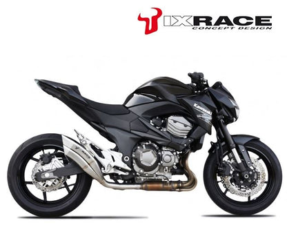 IXRACE ツインアップ スリップマフラー 375mm マットポリッシュ Z7 デュアル ラウンド 50mm Z800 e '13-14