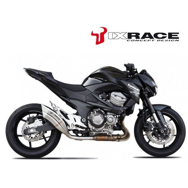 IXRACE Twin Up Slip-On Muffler 375mm Matte Polish Z7 Dual Round 50mm Z800 '13-14