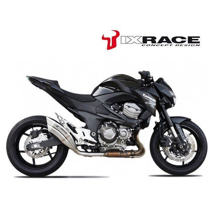 IXRACE Twin Up Slip-On Muffler 375mm Matte Polish Z7 Dual Round 50mm Z800 '13-14