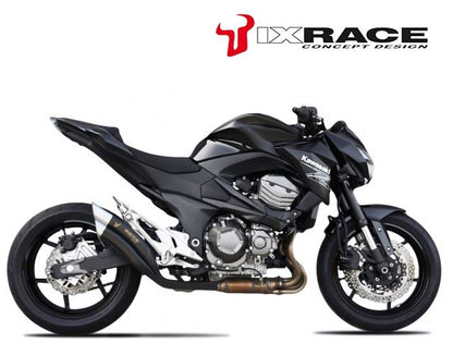 IXRACE ツインアップ スリップマフラー 375mm マットポリッシュ Z7B デュアルラウンド 50mm Z800 '13-14