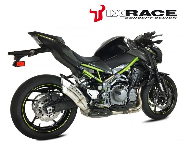 IXRACE ツインアップ スリップマフラー 375mm マットポリッシュ Z7 デュアルラウンド 50mm Z900 2017