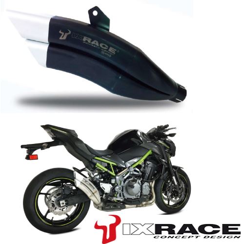 IXRACE ツインアップ スリップマフラー 375mm マットポリッシュ Z7B デュアルラウンド 50mm Z900 2017