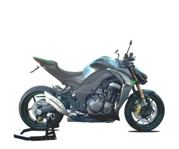 IXRACE Slip-On Muffler Dual Exit 375mm Matte Polished Z7 Dualround 50mm Z1000/SX '10-'18