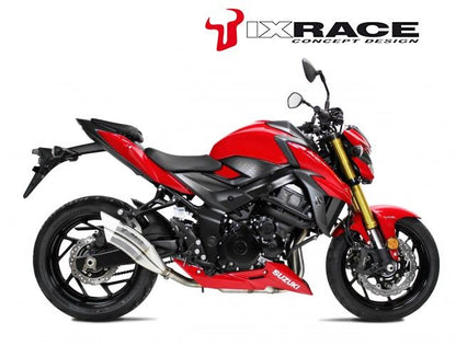 IXRACEツインアップ スリップマフラー 375 mm マットポリッシュ Z7 ヘキサゴン デュアルエンド GSR750 '11-14