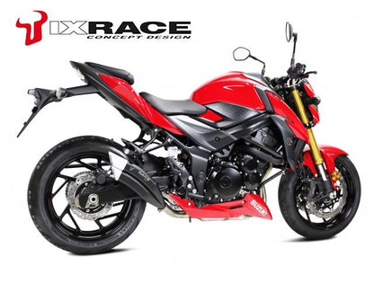 IXRACEツインアップ スリップマフラー 375 mm マットポリッシュ Z7B デュアルラウンド 50mm GSR750 '11-14