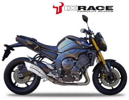 IXRACE Twin Up Slip-On Muffler 375mm Matt Polished Z7 Dual Round 50mm FZ8 '10-14