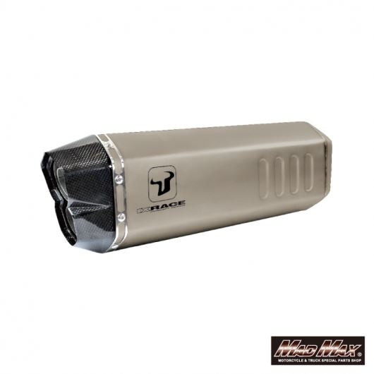 IXRACE スリップオンマフラー 580mm マットポリッシュ TT Hexoval 150×120mm R1200GS '16-'17/R1250GS '18-'20