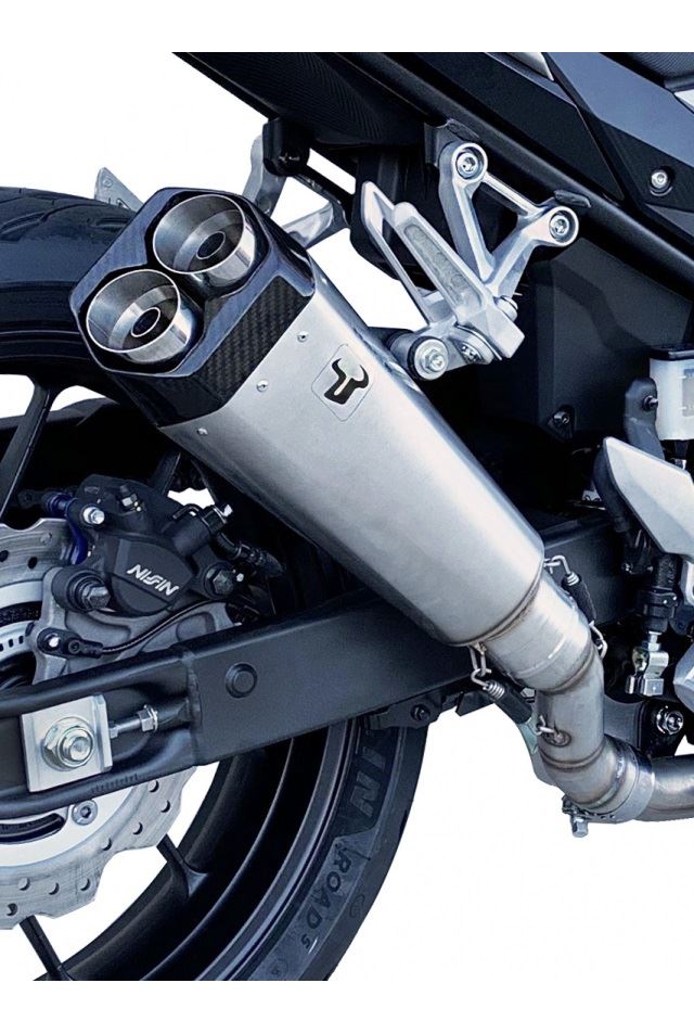 IXRACE スリップオンマフラー 375mm マットポリッシュ M9 ヘキサゴン デュアルエンド CB500X 2019