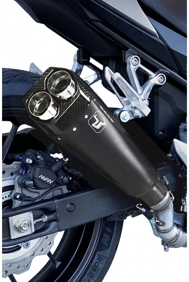 IXRACE スリップオンマフラー 375mm マットブラック M9B ヘキサゴン デュアルエンド CB500X 2019