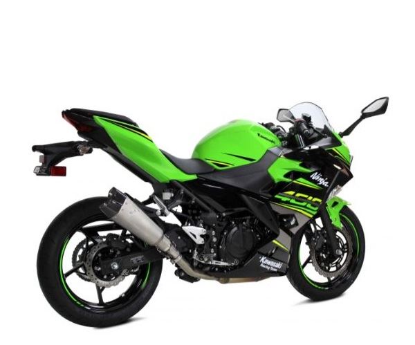 IXRACE スリップオンマフラー 375mm マットポリッシュ M10 ヘキサゴン デュアルエンド ニンジャ400 2018