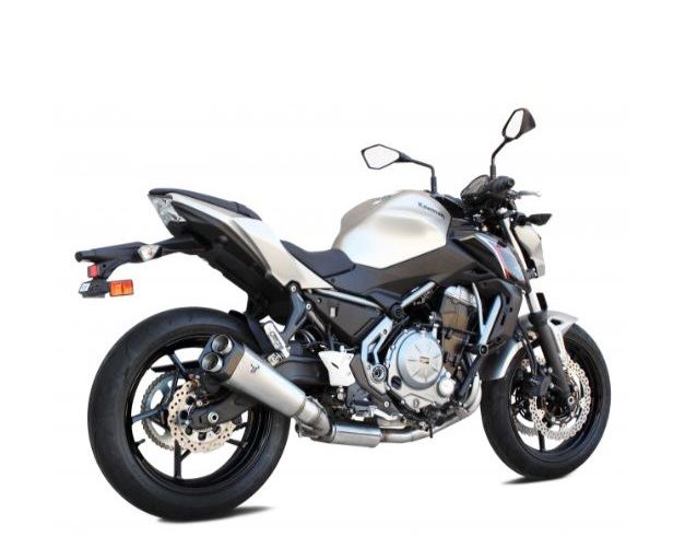IXRACE フルEXマフラー 375mm マットポリッシュ M9 ヘキサゴン デュアルエンド Z650/ニンジャ650 '17-'18