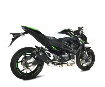 IXRACE スリップオンマフラー 375mm マットブラック M9B ヘキサゴン デュアルエンド Z800 e '13-'16