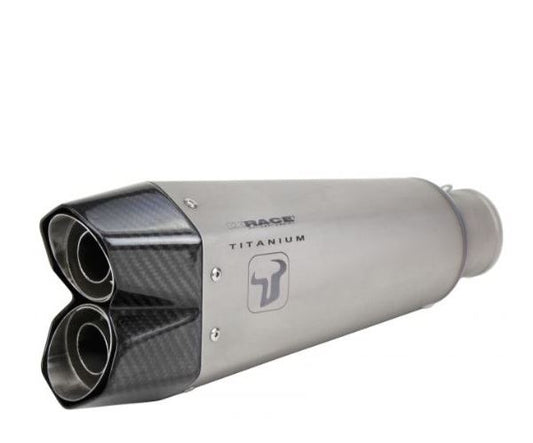 IXRACE Slip-On Muffler 375mm Matte Polished M10 Hexagon Dual-End Z800 e '13-'16