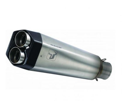 IXRACE Slip-On Exhaust Dual 375mm Matte Polish M9 Hexagon Dual Exit Z1000/SX '10-19 (ZR1000D/F)